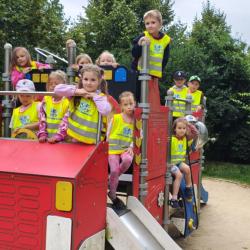 Wiewiórki na placu zabaw Jordanki